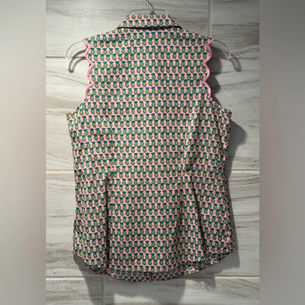 Women’s Talbots Scalloped Pineapple Top Size 4 - Picture 5 of 10